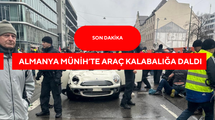 Almanya Münih’te Araç Kalabalığa Daldı